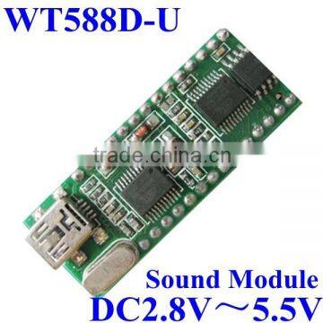 WT588D-U Sound IC Voice Module Circuit PCB Board Plate ,Multi-functions ,super convenient ,DC2.8V~5.5V