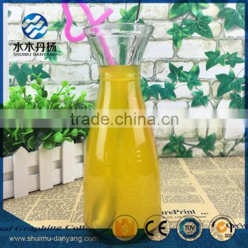 High quality 500ml round clear glass drinking bottle