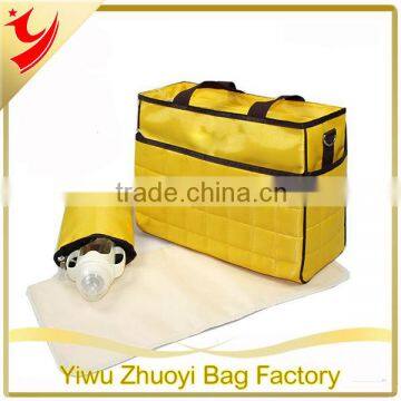 2015 Fashion PU Baby Mummy Bags, Waterproof, Fashion, with Pouch and Wet Diaper