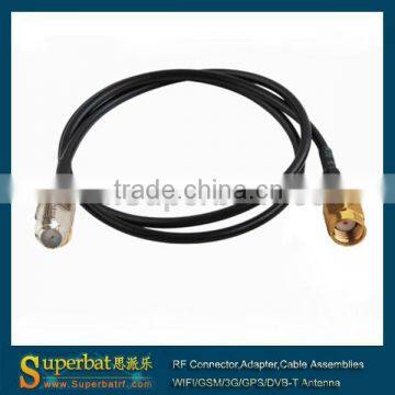 RP-SMA male to F female pigtail cable RG174 sma cable assembly