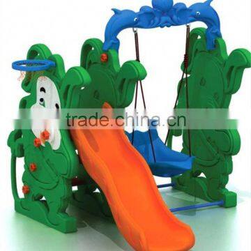 Funny Plastic Kids Swing And Slide Set