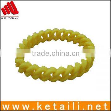 Fashion yellow silicone bracelet silicone hair tie for girl