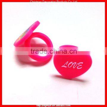 Colorful Heart shape silicone finger ring (MYD-0930)