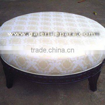 Round Ottoman - Round Coffee Table with Glass Top - Home Indoor Design