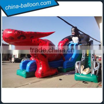 Extreme dinosaur and gorilla kids inflatable amusement park / 3 lanes giant inflatable slide                        
                                                                                Supplier's Choice