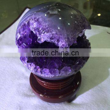 Natural Amethyst Geode Sphere Crystal Ornaments For Sale