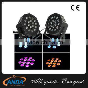 Heat selling plastic case 18*1w led rgb super bright led par stage light