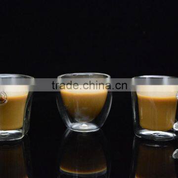 Elegant Clear Mouthblown Double Wall Glass Heat Resistance Borosilicate Drinkware Coffee Tea Milk Glass Cup photo-3