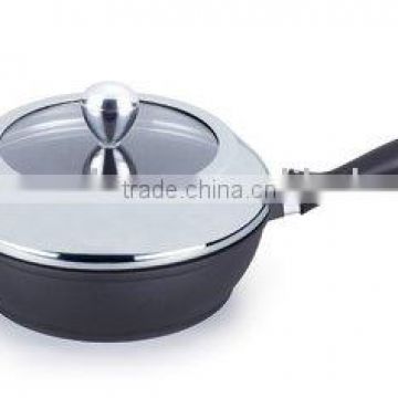 die casting aluminum non-stick Deep Frying Pan with s/s lid