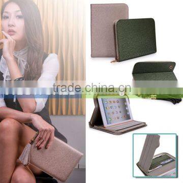 Clutchpad Tasseled Leather Case With Zipper Portfolio For iPad Mini