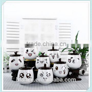 emoji ceramic spice jars in new decorative design kitchen ware