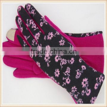 China Hot Floar Print Fleece Wool Thin Specialized Cycling Gloves