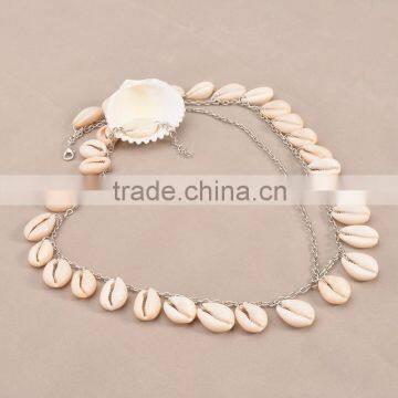 2016 Summer Latest Design Gold Silver Plated Iron Many White Sandbeach Shell Pendant Linked Fancy Hair Bands For Women