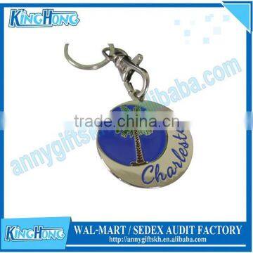 Coconut trees metal keychain for wholesale key chain