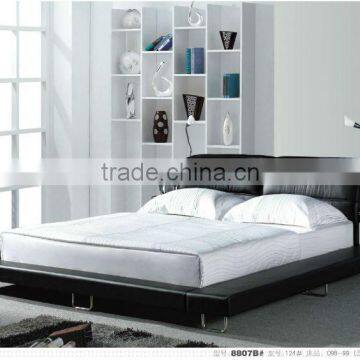 Black leather bed #8807B