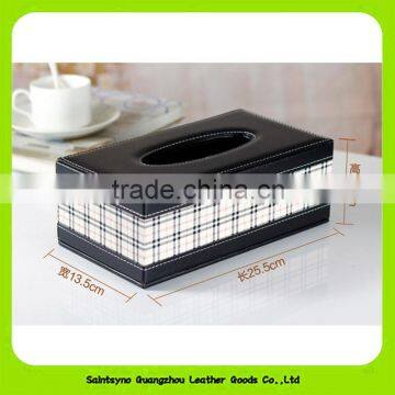 Alibaba Wholesale Genuine Leather Custom Tissue Paper Box Holders For Hotel 16004