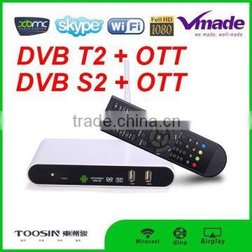 White housing dvb t2 set top box with External antenna