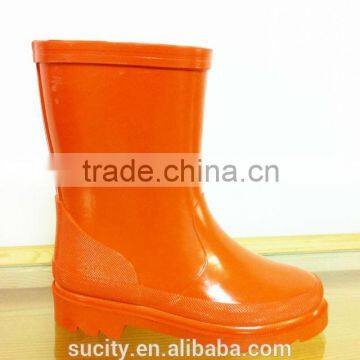 China hotsale cheap orange clear kids rubber rain boots