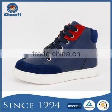 2016 Choozii 66175-F-1A Boys Navy PU Ankle High Shoes with Zipper