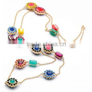 Fashion Necklace -- Beautiful Beads Charm Necklace With Imitation Chain