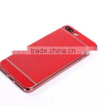 Litchi Leather Cover for Iphone 7 Plus, for Iphone 7plus Electroplate Tpu Case Cover Leather Case photo-3