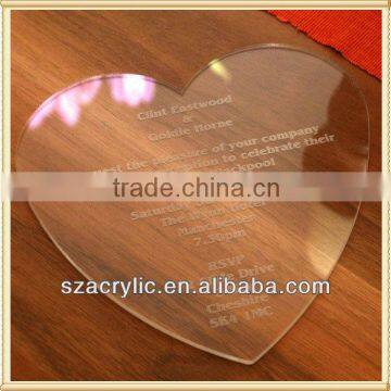 acrylic shaped invitations