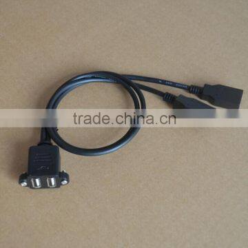 Dual USB A Female Panel mount to10 Pin Motherboard Cable