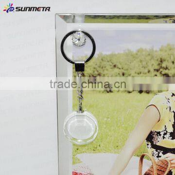 Blank Key Ring DIY Digital Photo Sublimation Creative Promotional Gift Crystal Key Chain photo-2
