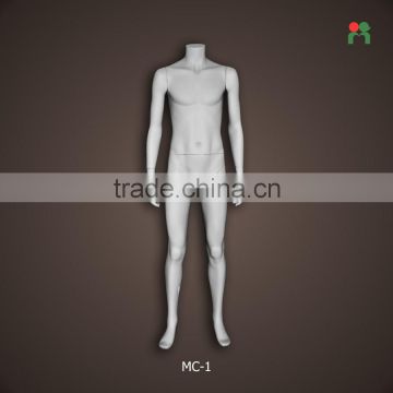 2013 fashion fiberglass headless male mannequins male doll matte silver grey color cheap model for sale MC-1