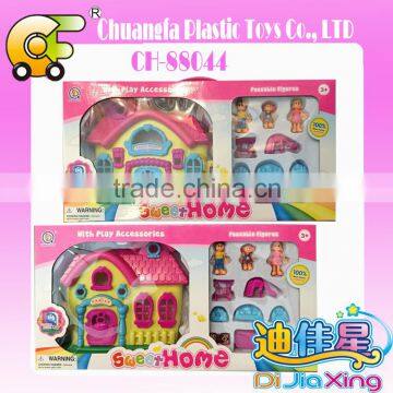 Sweet home pink play set toy villa for girl plastic villadom toys