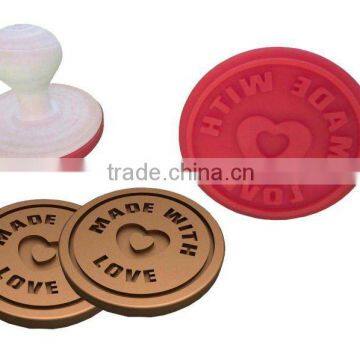 silicone cookie press "made with love"