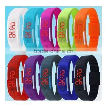 Colorful Hand Touch Induction Silicon LED Electronic Wristwatches