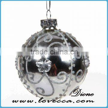 Shine--elegant house ornaments high quality hanging fashion Xmas glass ball wholesale