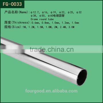 widely use display chrome metal round tube