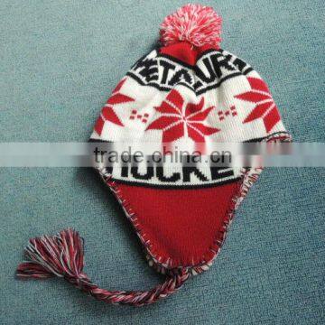 Fashion printing flower bennie attractive knitted hats