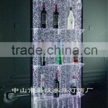 Led Lighting Bubble Water Liquor Display Rack,with Color Changing,Amazing Water Bubble Wine Rack,