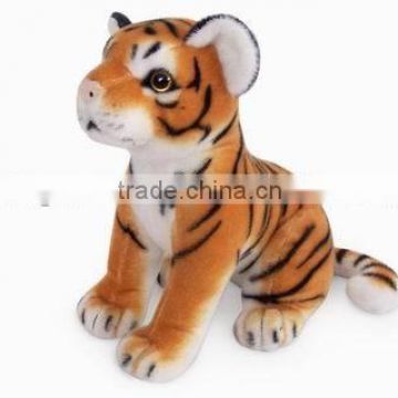 factory wholesale realistic sitting brown tiger plush toys stuffed plush jungle animal toy super soft plush brown tiger