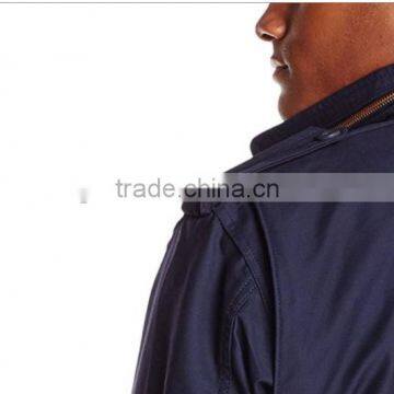 Custom Made 50% Cotton 50% Nylon Plain Italy M65 Men Navy Blue Hoodie Fieded Jacket