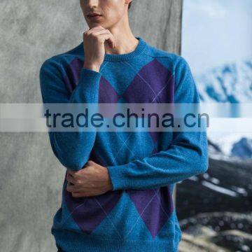 2014 new fashion men knitting pure cashmere round neck pullover