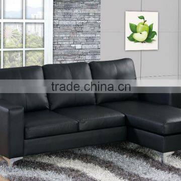 Wholesale Black PU corner sofa in cheap price