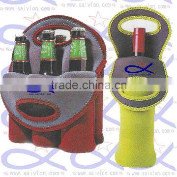 Custom Logo Two Pack Neoprene Beer Bottle Holder With Strap photo-2