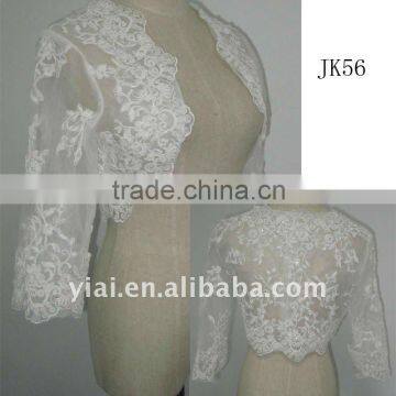 JK56 women Beaded Long sleeves wedding jacket