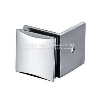 China 90 degree fixed bathroom glass clamp , glass door hinges