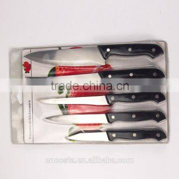 Black blister card 5pcs kitchen knife set