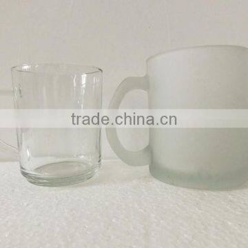 200ml food grade clear glass drinking empty cup with handle