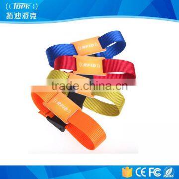 Custom nylon rfid bracelet control used in bus