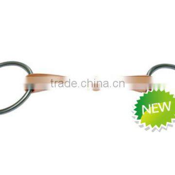 Stainless steel horse ring snaffle bit with solid jointed copper mouth(Type-021)