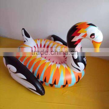 Factory Sale 190cm Giant multicolor Swan Pool Float Inflatable PVC Swan Swimming Toy