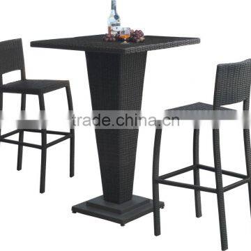 outdoor garden aluminum rattan bartable set