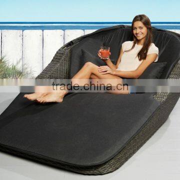 Rattan furniture outdoor canopy sun bed, sun lounger, outdoor cabana beds